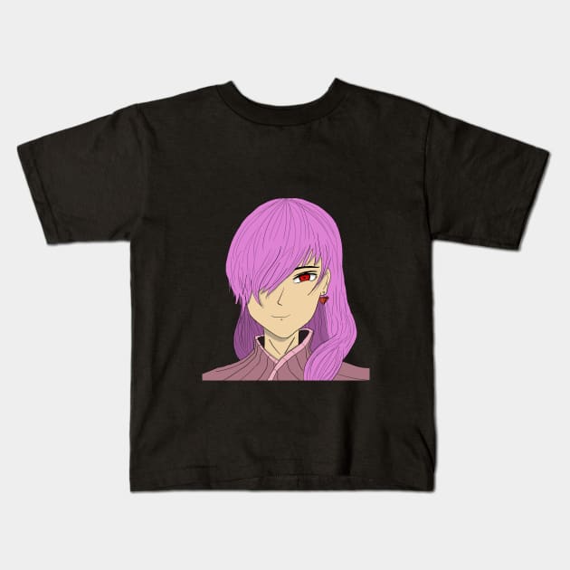 Anime Manga Girl Character Hand Drawn Art Kids T-Shirt by fashopera